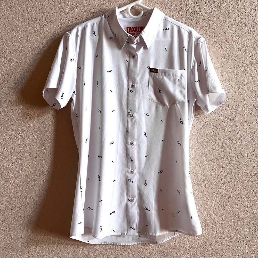 DIXXON Wine Slayers Sz XL Wineglass Novelty Print Party Theme Button Up Shirt
